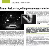 France Arménie, Article sur l'exposition Simples moments de Vie, 2021 Parutions Médias Prise de vue & Retouche photographie Tamar Sarkissian